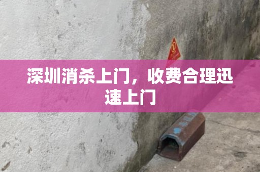 深圳消杀上门，收费合理迅速上门
