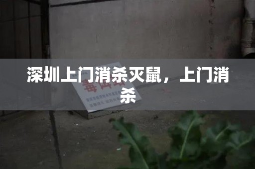 深圳上门消杀灭鼠，上门消杀